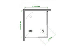 Душевой уголок Royal Bath RB1085HPD-C 85х100 матовый купить в интернет-магазине Sanbest