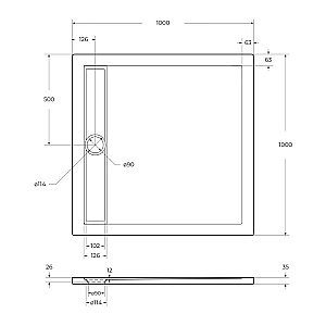 Душевой поддон BelBagno TRAY-BB-DUE-A-100-4-W0 100х100 белый купить в интернет-магазине Sanbest
