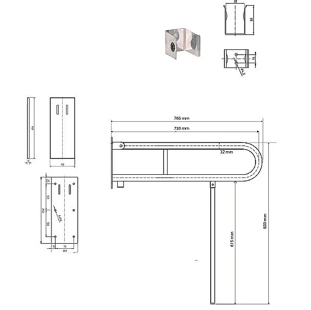 Поручень Bemeta Help 301307303N белый купить в интернет-магазине сантехники Sanbest