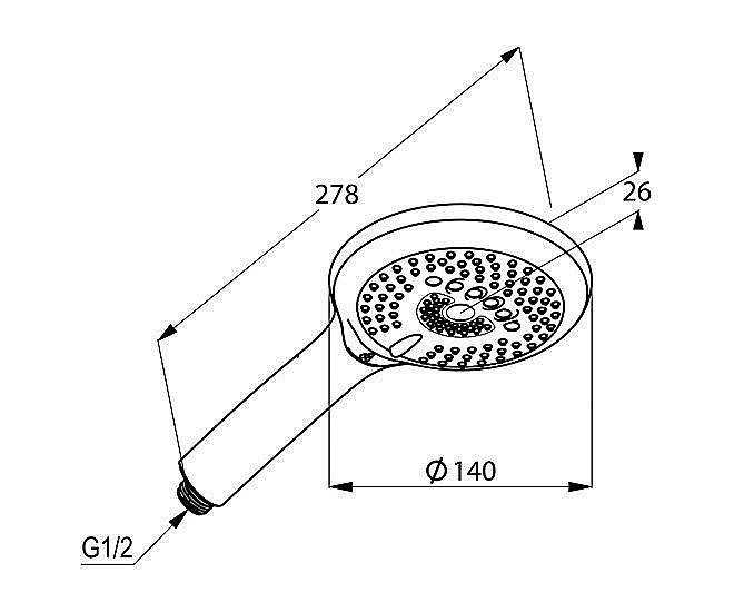 Душевая лейка Kludi Freshline 679000500 купить в интернет-магазине сантехники Sanbest