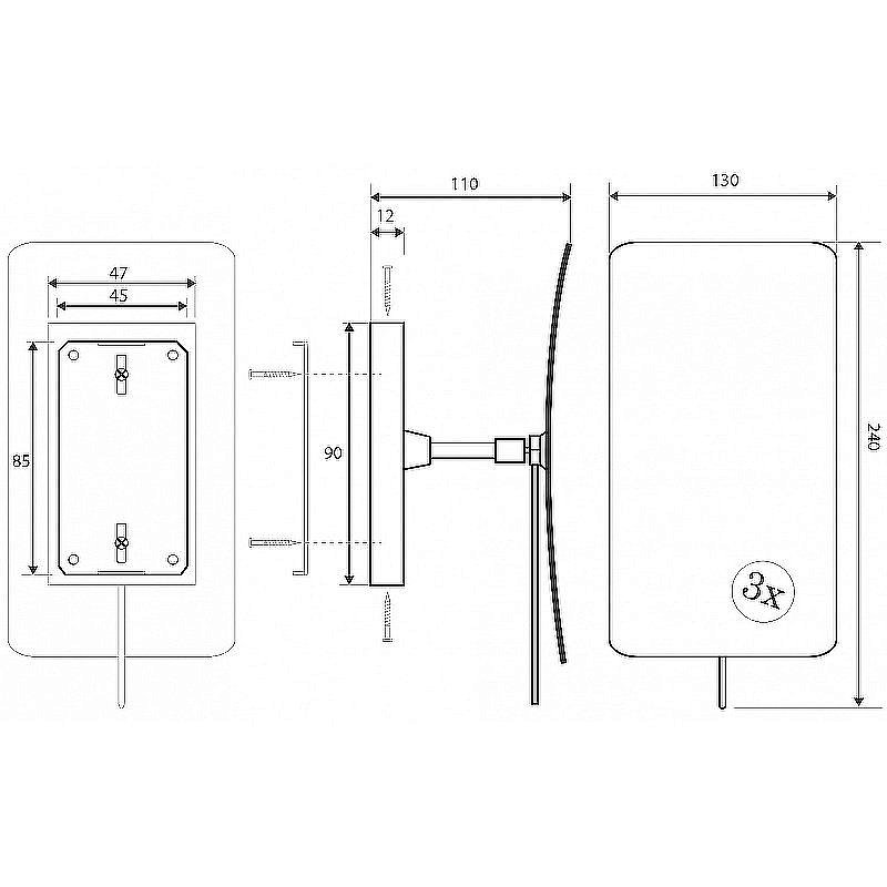 Зеркало косметическое Bemeta 112201222 хром купить в интернет-магазине сантехники Sanbest
