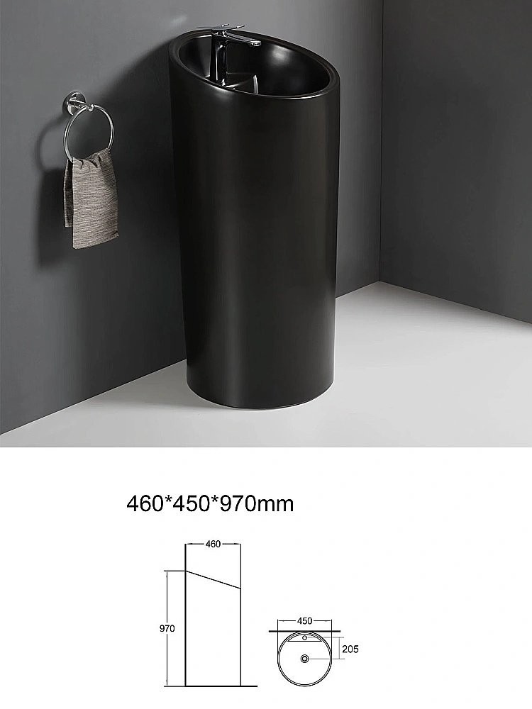 Раковина напольная WeltWasser Leerbach 10000013341 черная матовая купить в интернет-магазине Sanbest