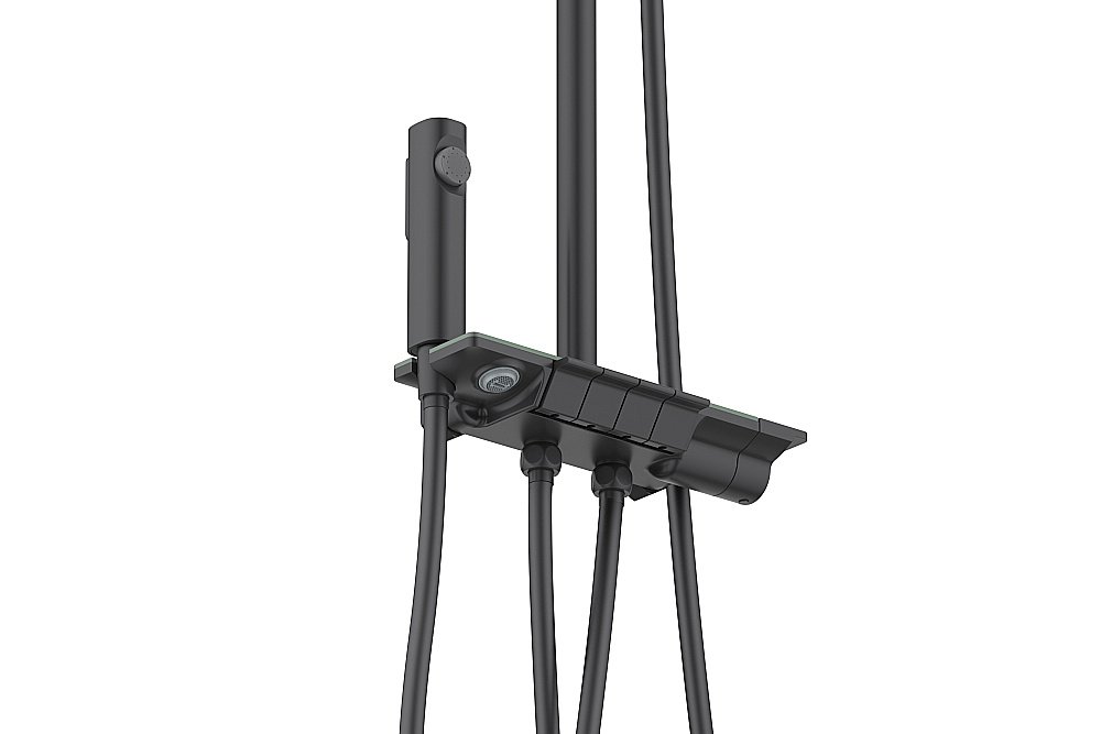 Душевая система Aquatek Поларис AQ3040BGM черная/хром шлифованный купить в интернет-магазине сантехники Sanbest