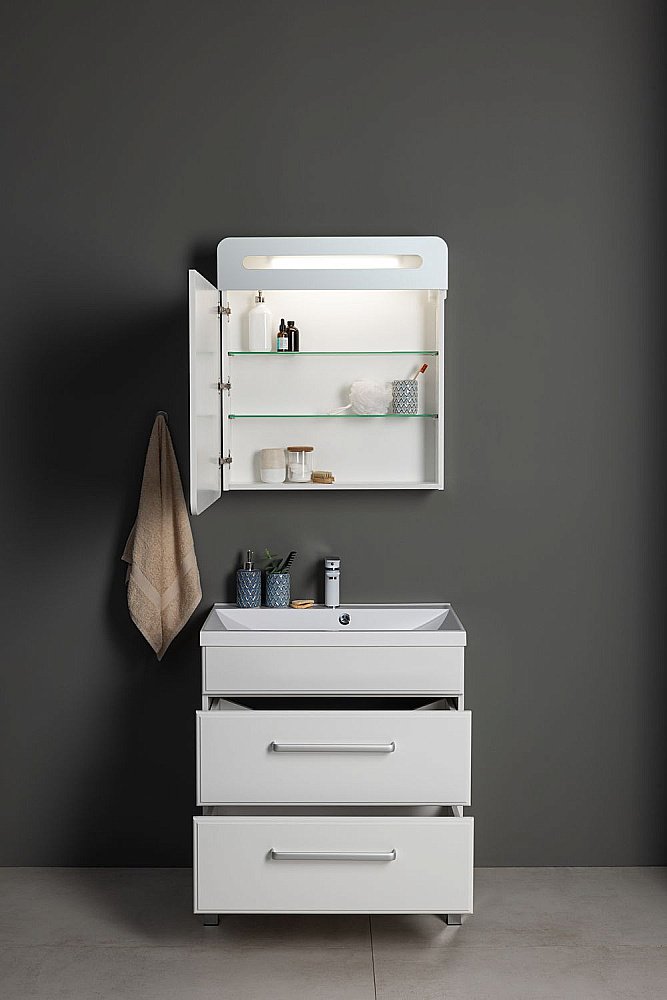 Тумба с раковиной Aquanet Лукка 302396 60 белый для ванной в интернет-магазине Sanbest