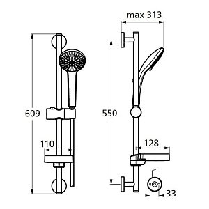 Душевой гарнитур Ideal Standard Idealrain B9415AA купить в интернет-магазине сантехники Sanbest