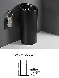 Раковина напольная WeltWasser Leerbach 10000013341 черная матовая купить в интернет-магазине Sanbest