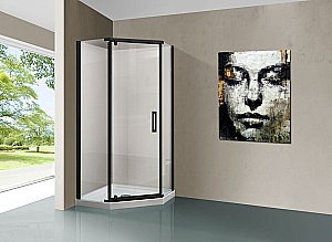 Душевой уголок Vincea Stresa VSP-1S900CLB 90х90 стекло прозрачное/профиль черный купить в интернет-магазине Sanbest