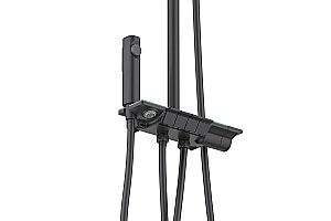 Душевая система Aquatek Поларис AQ3040BGM черная/хром шлифованный купить в интернет-магазине сантехники Sanbest