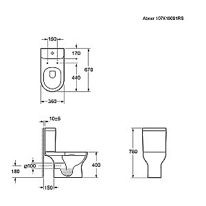 Унитаз Ambassador Abner 107K19001RS безободковый, с бачком, с крышкой микролифт, белый купить в интернет-магазине Sanbest