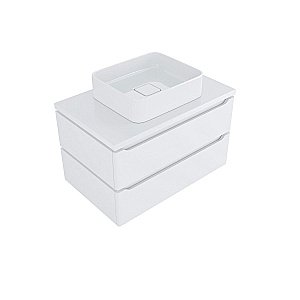 Тумба с раковиной Mixline Виктория 80 547205 белая для ванной в интернет-магазине Sanbest