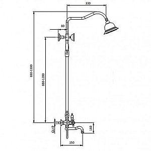 Душевая система Magliezza Bianco 1302 хром купить в интернет-магазине сантехники Sanbest