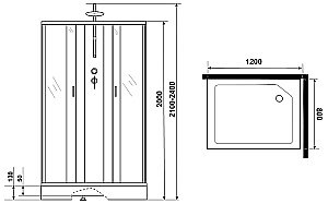 Душевая кабина Niagara Classic NG-43285-14QBKT 120x80 купить в интернет-магазине Sanbest
