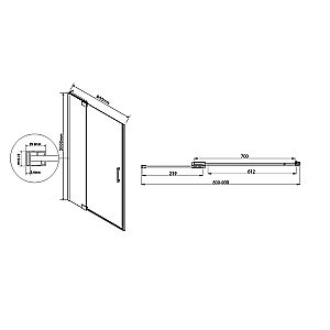 Душевая дверь Vincea EXTRA VDP-1E 80/90 хром/тонированное купить в интернет-магазине Sanbest
