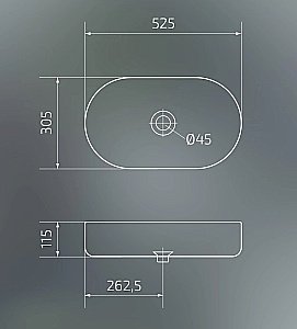 Раковина накладная Gid Lago 52,5 N9020bg 53379 черная графит купить в интернет-магазине Sanbest