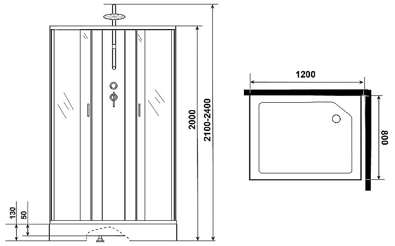 Душевая кабина Niagara Classic NG-43285-14QBKT 120x80 купить в интернет-магазине Sanbest