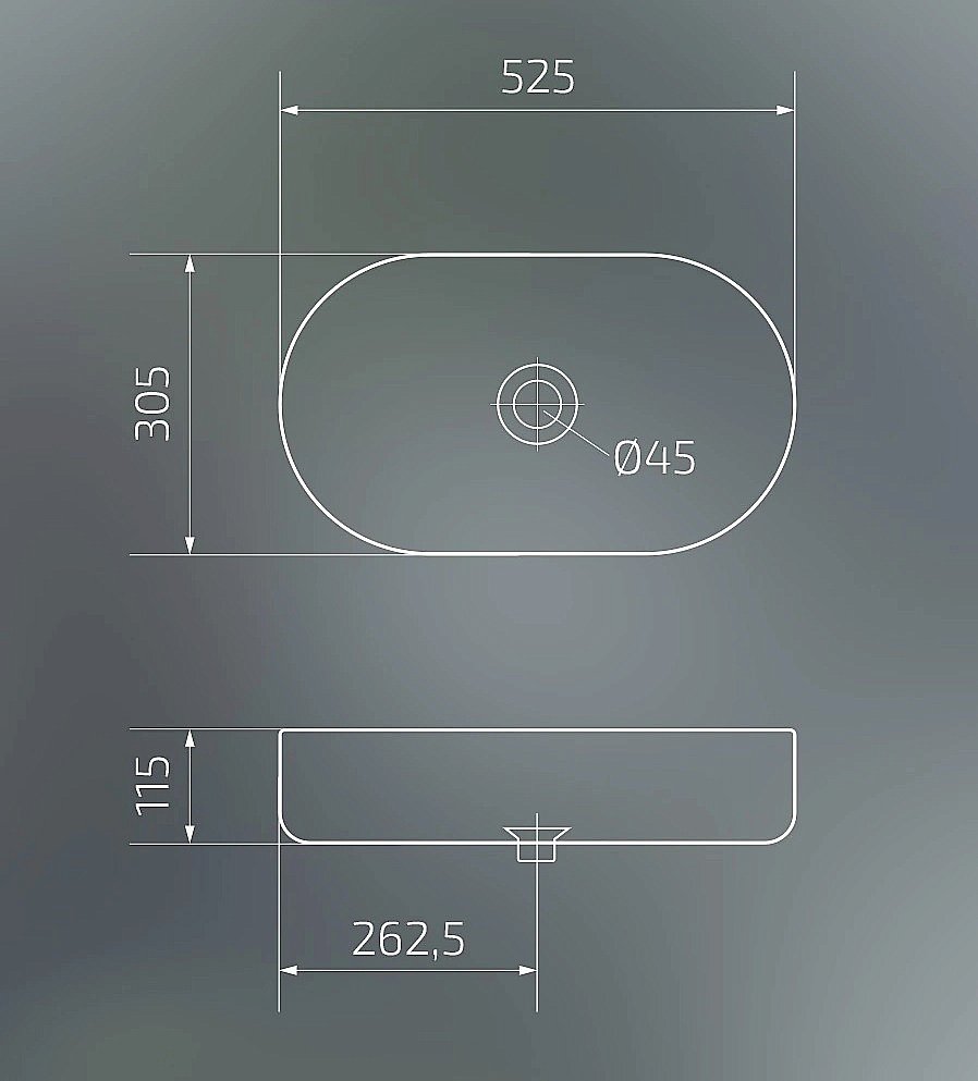 Раковина накладная Gid Lago 52,5 N9020bg 53379 черная графит купить в интернет-магазине Sanbest