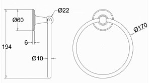 Полотенцедержатель-кольцо Burlington A3 CHR хром купить в интернет-магазине сантехники Sanbest