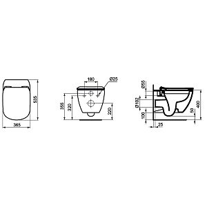 Унитаз подвесной безободковый Ideal Standard Tesi T350301 купить в интернет-магазине Sanbest