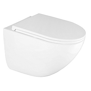Унитаз подвесной Azario Trevi AZ-0093UQ3 белый, безободковый, с крышкой микролифт, слив торнадо купить в интернет-магазине Sanbest
