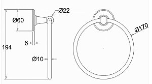 Полотенцедержатель-кольцо Burlington A3 CHR хром купить в интернет-магазине сантехники Sanbest