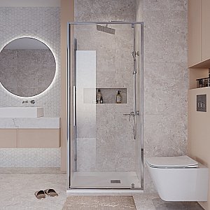 Душевой уголок Niagara Nova NG-66-9A/NG-A100-34 90х100 стекло прозрачное/профиль хром купить в интернет-магазине Sanbest