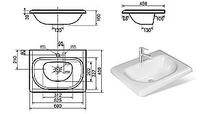 Раковина Эстет Оливия 60 ФР-00000798 белая купить в интернет-магазине Sanbest