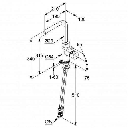 Смеситель для кухни Kludi E-GO 422206675 черный купить в интернет-магазине сантехники Sanbest