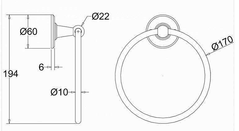 Полотенцедержатель-кольцо Burlington A3 CHR хром купить в интернет-магазине сантехники Sanbest