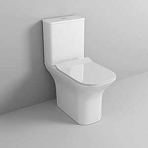 Унитаз напольный Grossman Classic GR-4464SQ-K26 белый глянцевый, с крышкой микролифт, с бачком, безободковый, слив-торнадо купить в интернет-магазине Sanbest