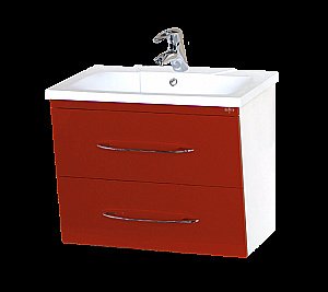 Тумба с раковиной подвесная Misty Токио 70 алый мак для ванной в интернет-магазине Sanbest