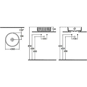 Раковина Allen Brau Fantasy Line 36 4.11032.MT мятный матовый купить в интернет-магазине Sanbest