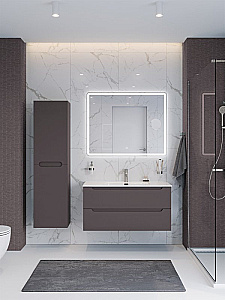 Тумба с раковиной BelBagno 120 ETNA-1200-2C-SO-GSO+BB-8099-120 темно-серая матовая для ванной в интернет-магазине Sanbest