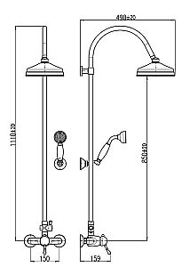 Душевая система Rav-Slezak LABE L581.5/3CMAT черный матовый купить в интернет-магазине сантехники Sanbest
