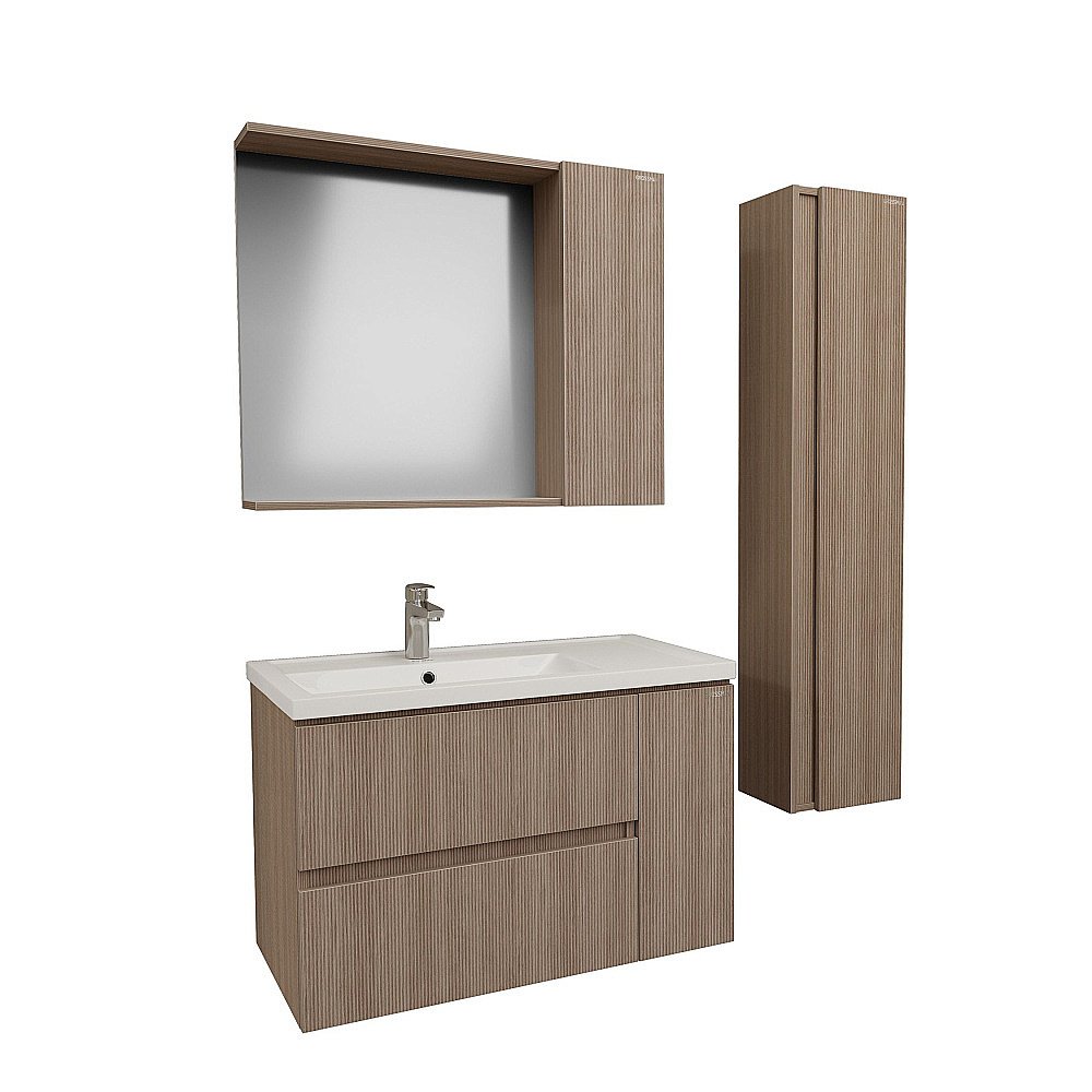 Зеркало со шкафом Grossman Юнит 80 208011 кадена вуд в ванную от интернет-магазине сантехники Sanbest