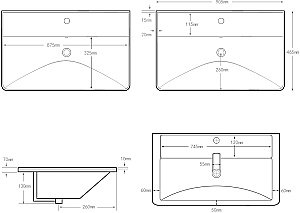 Тумба с раковиной Aquanet Вега 90 344124+323883 белая глянцевая для ванной в интернет-магазине Sanbest