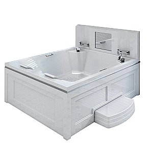 Минибассейн Радомир  Римини Platinum 1-30-0-0-5-047С 190х150 Серый мрамор купить в интернет-магазине Sanbest