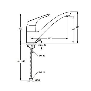 Смеситель для кухни Ideal Standard Cerasprint B5344AA купить в интернет-магазине сантехники Sanbest