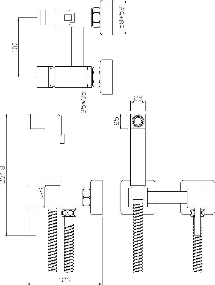 Гигиенический душ Rossinka X X25-54 купить в интернет-магазине сантехники Sanbest