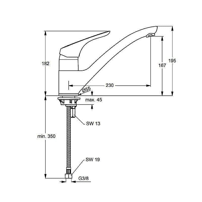 Смеситель для кухни Ideal Standard Cerasprint B5344AA купить в интернет-магазине сантехники Sanbest