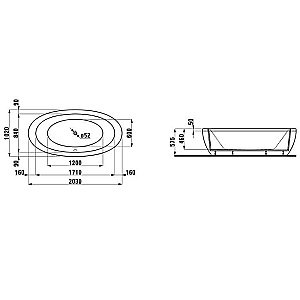 Акриловая ванна Laufen Alessi One 203х102 2.4197.0.000.000.1 белая купить в интернет-магазине Sanbest