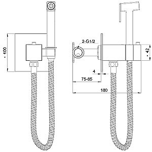 Гигиенический душ с термостатом WONZON & WOGHAND WW-88829910-BG брашированное золото купить в интернет-магазине сантехники Sanbest