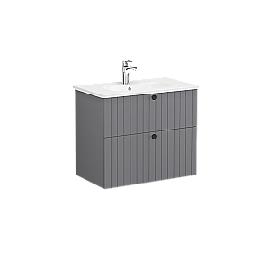 Тумба с раковиной VitrA Root Groove 69438 80 матовая серая для ванной в интернет-магазине Sanbest
