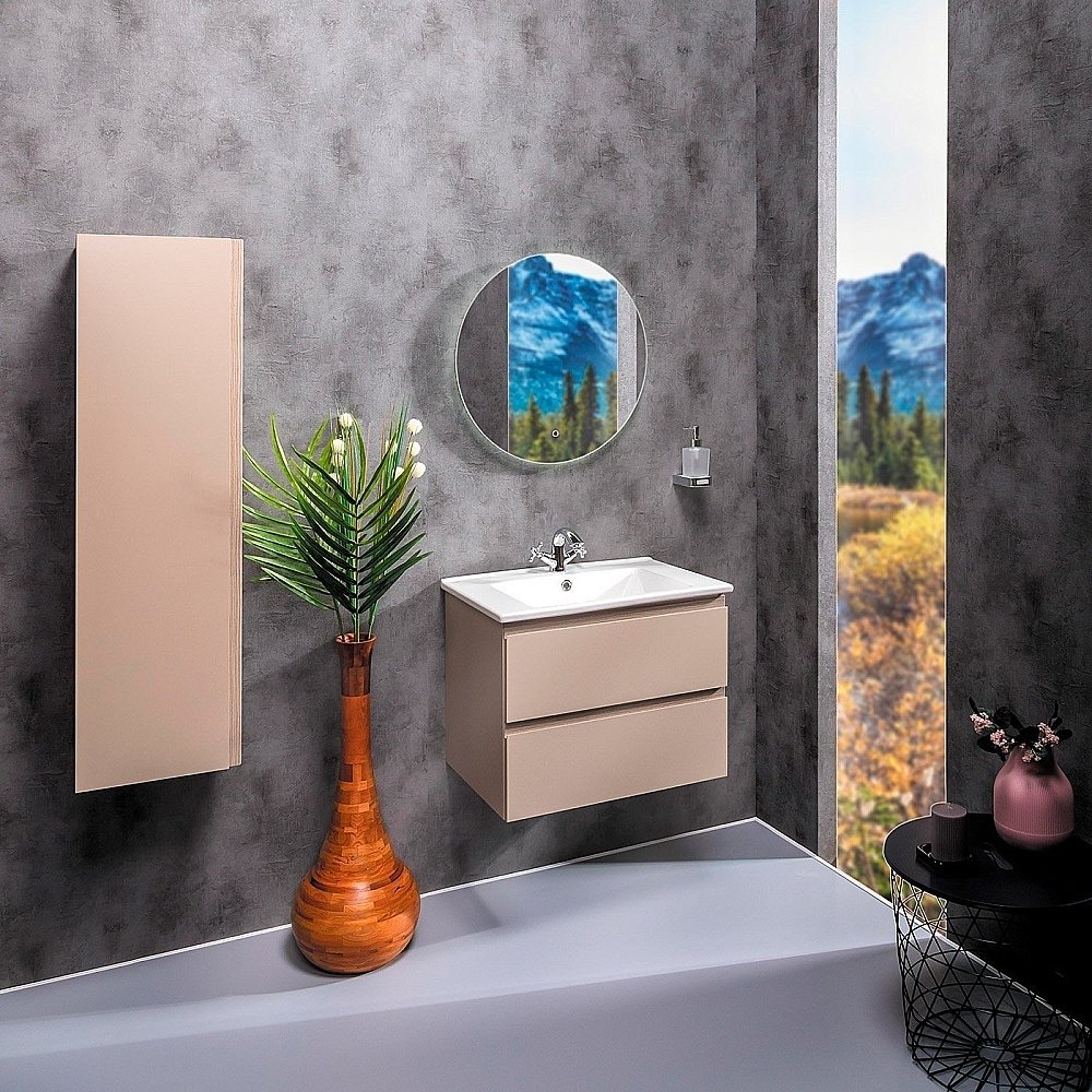 Тумба с раковиной Armadi Art Capolda 65 латте для ванной в интернет-магазине Sanbest