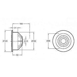 Форсунка для душа Jacob Delafon WATERTILE E8014-CP купить в интернет-магазине сантехники Sanbest