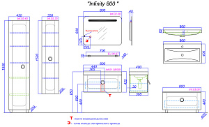 Тумба с раковиной AQWELLA Infinity 80 белая для ванной в интернет-магазине Sanbest