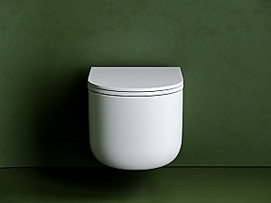 Унитаз подвесной Ceramica Nova Ulma CN4006T белый, с крышкой микролифт, безободковый, слив-торнадо купить в интернет-магазине Sanbest