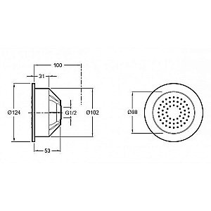 Форсунка для душа Jacob Delafon WATERTILE E8014-CP купить в интернет-магазине сантехники Sanbest