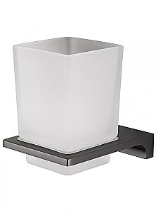 Стакан для зубных щеток с держателем WONZON & WOGHAND ECLIPSE, Темный графит (WW-9121-BGM) купить в интернет-магазине сантехники Sanbest
