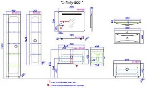 Тумба с раковиной AQWELLA Infinity 80 белая для ванной в интернет-магазине Sanbest