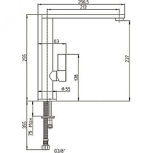 Смеситель для кухни PAINI Dax-R 64CR579Q90KM хром купить в интернет-магазине сантехники Sanbest